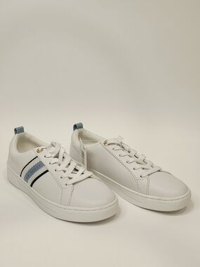 Ted Baker White Sneakers with Blue Stripe Detail